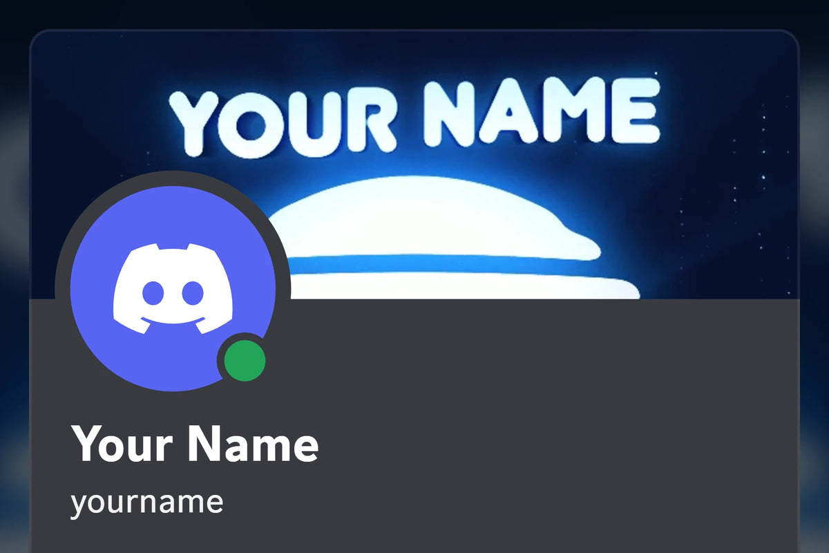 Retro Discord profile banner, blue, shown on a Discord profile