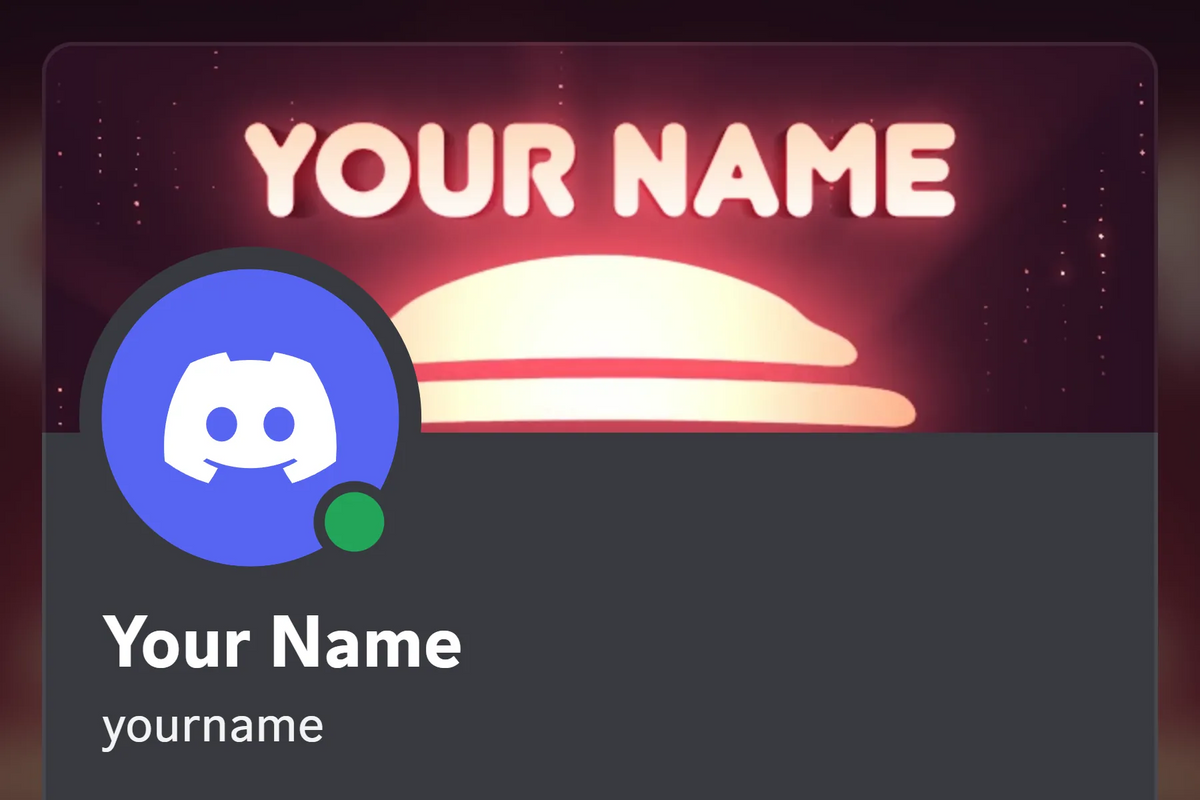 Retro Discord profile banner, orange, animated, shown on a Discord profile