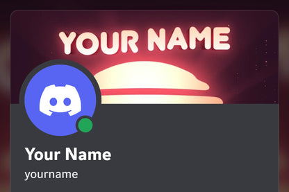 Retro Discord profile banner, orange, shown on a Discord profile