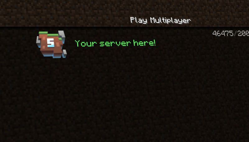 Server icon in Minecraft