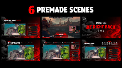 Six premade scenes for streaming