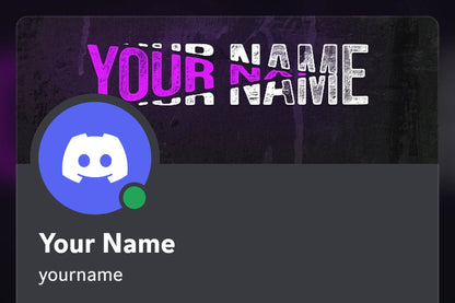 Split Discord profile banner, purple, shown on a Discord profile