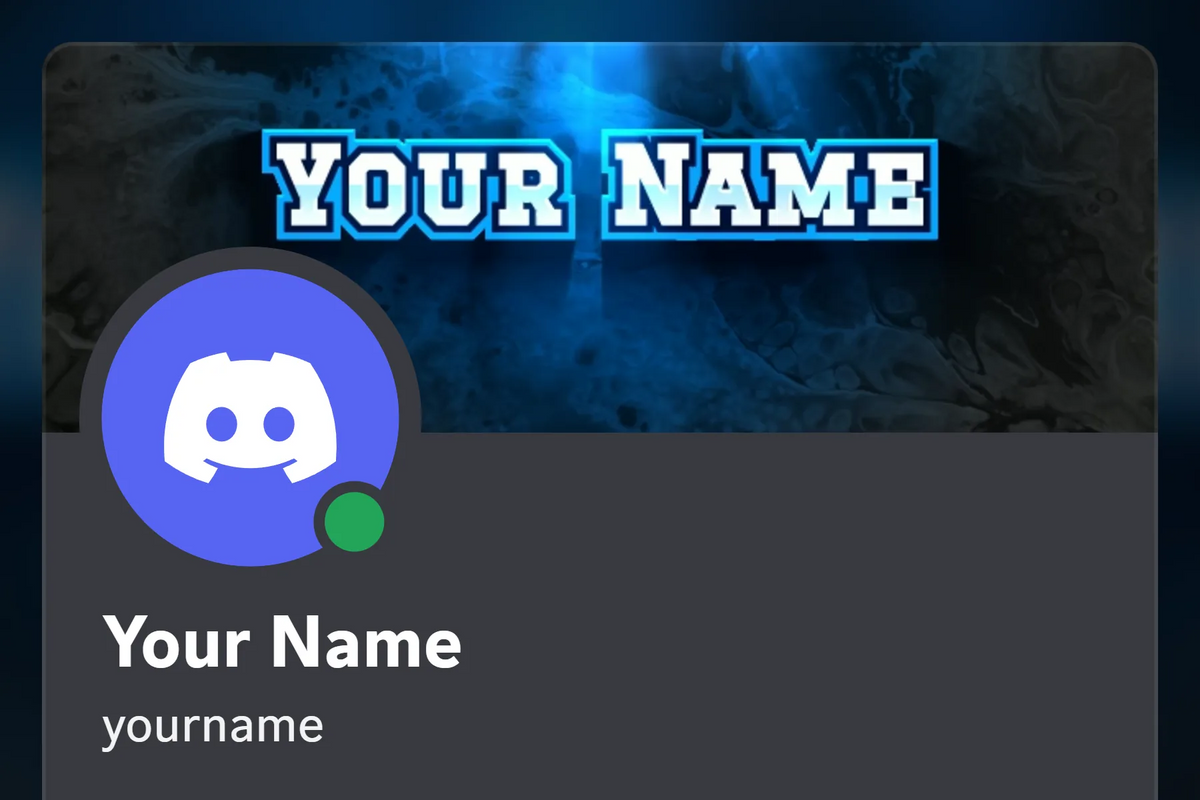 Tenacious Discord profile banner, blue, animated, shown on a Discord profile