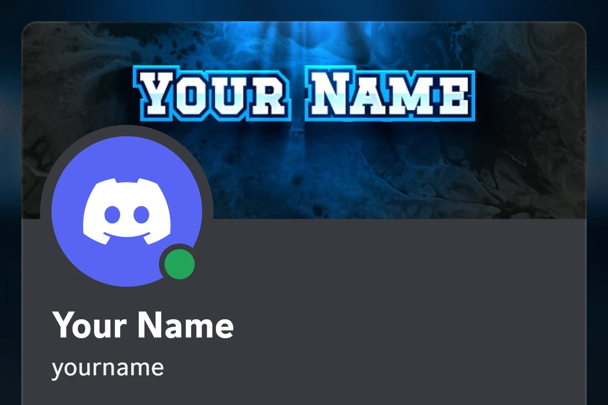 Tenacious Discord profile banner, blue, shown on a Discord profile