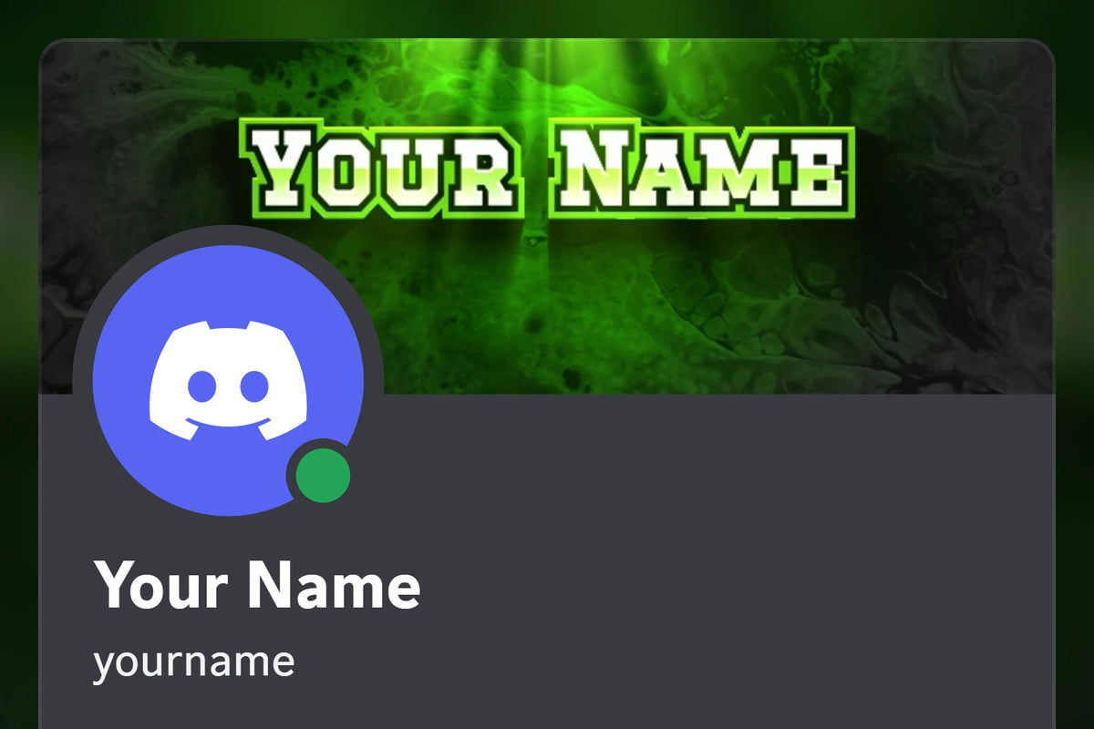 Tenacious Discord profile banner, green, shown on a Discord profile