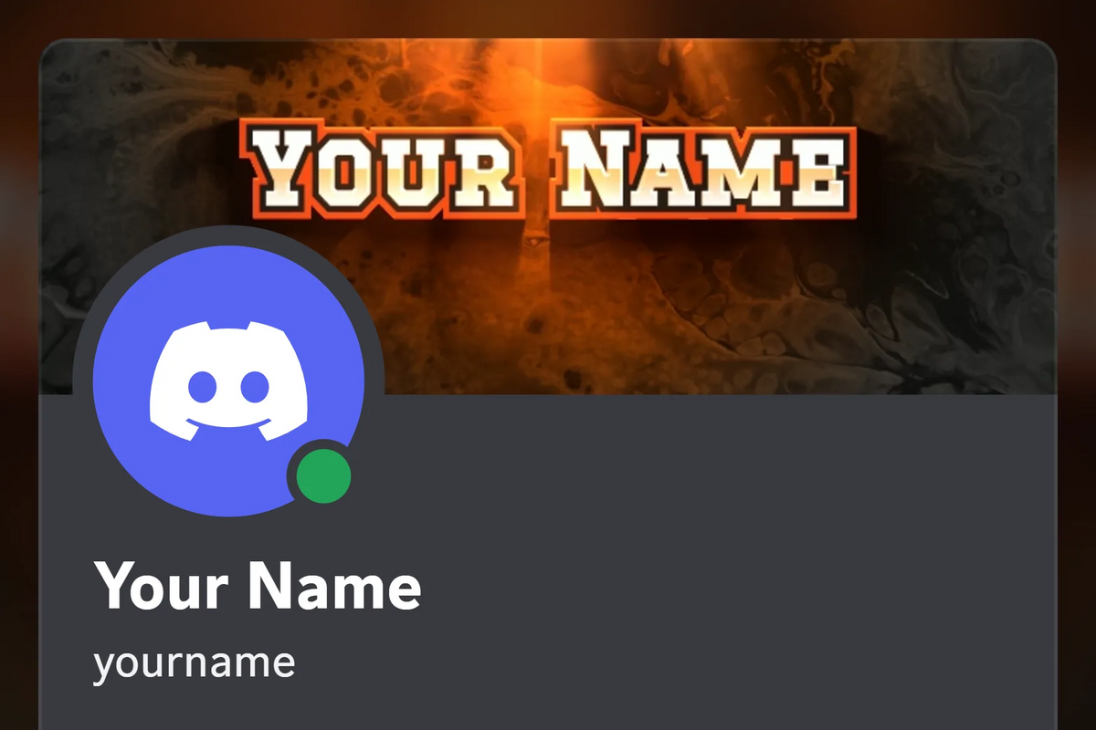 Tenacious Discord profile banner, orange, animated, shown on a Discord profile