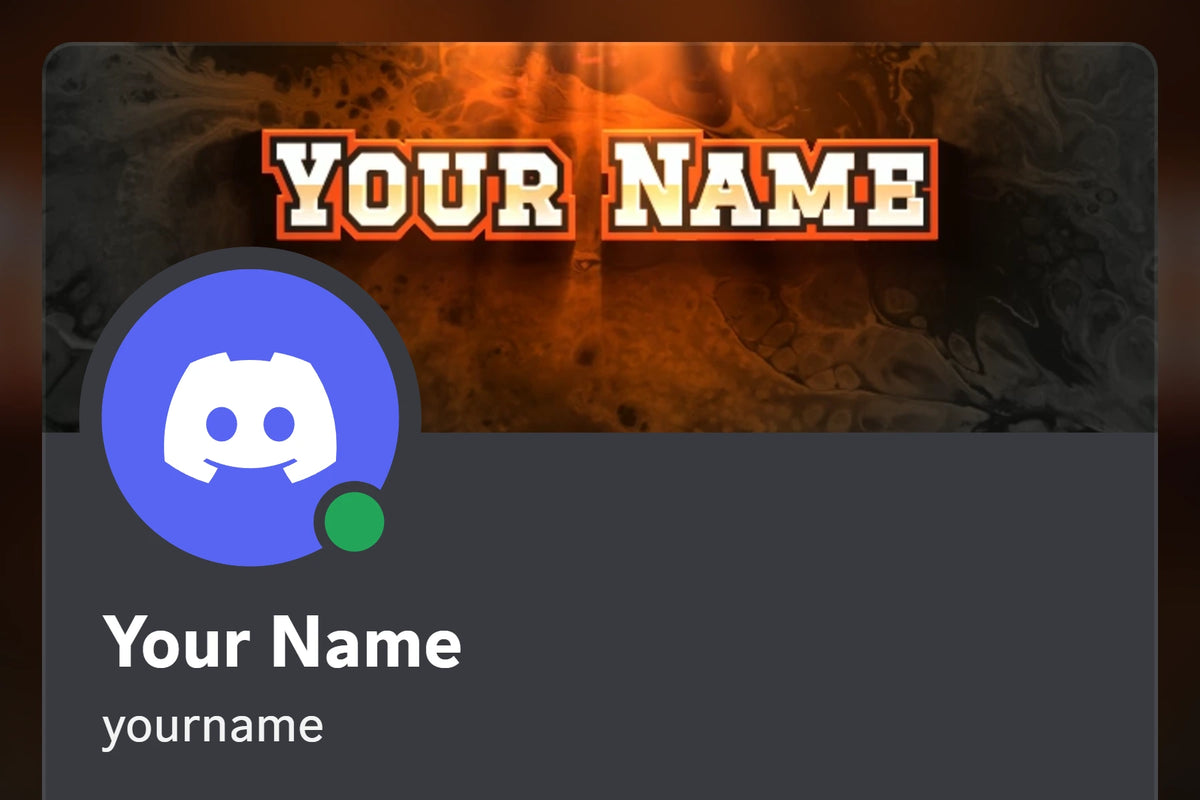 Tenacious Discord profile banner, orange, shown on a Discord profile