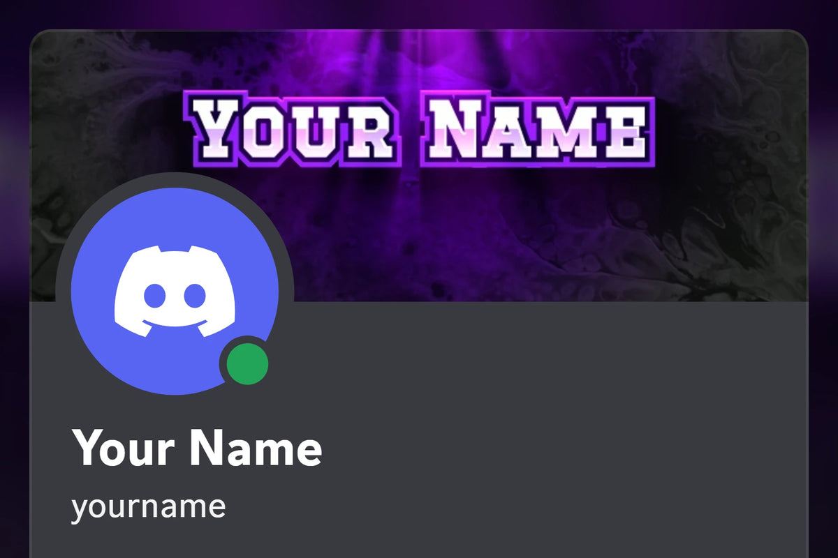 Tenacious Discord profile banner, purple, shown on a Discord profile