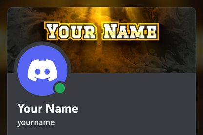 Tenacious Discord profile banner, yellow, animated, shown on a Discord profile