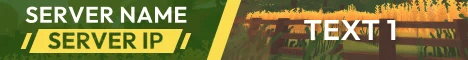 Plantilla de banner de servidor de Unturned verde con diseño de zombi animado y detalles de servidor personalizados
