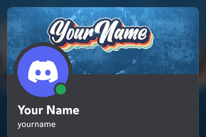 Vintage Discord profile banner, blue, animated, shown on a Discord profile