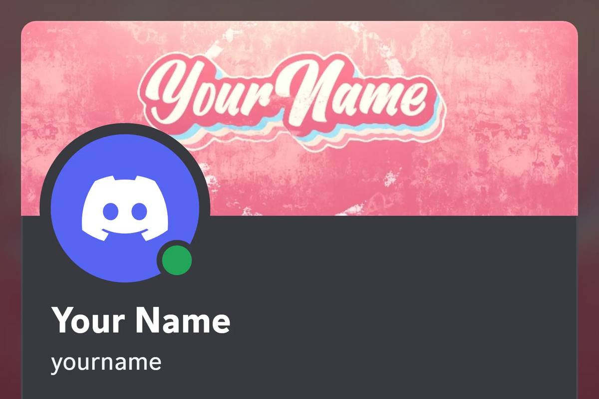 Vintage Discord profile banner, pink, animated, shown on a Discord profile