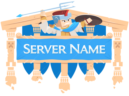 Warrior - Minecraft Server Logo — blue colorway, primary gallery design
