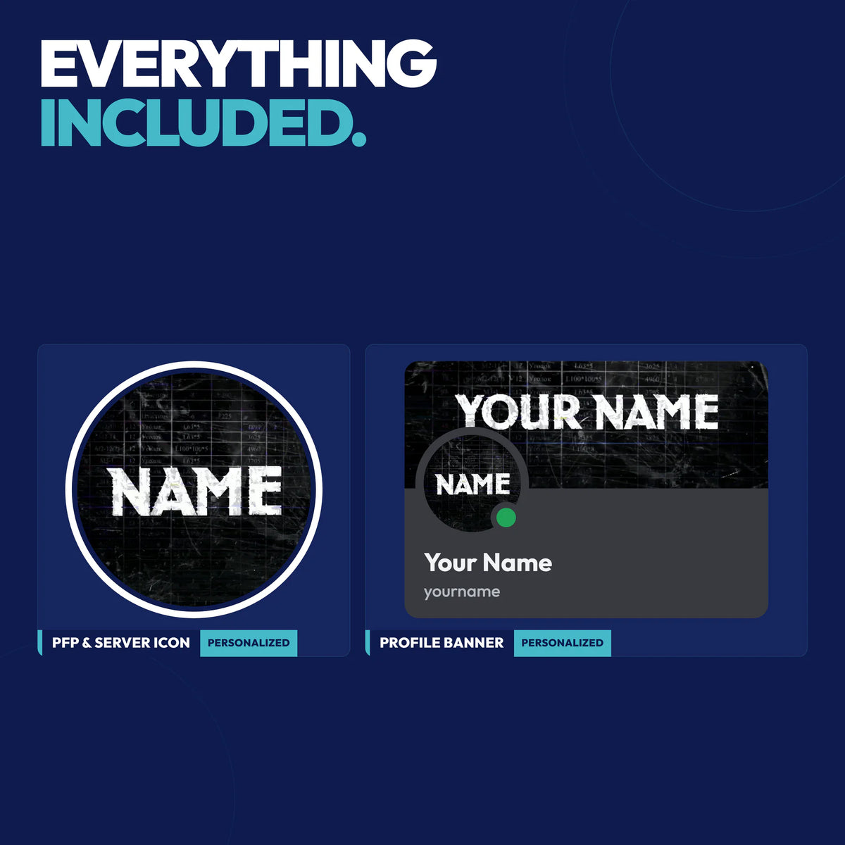 Everything included in the Archive Discord Profile Bundle: PFP & server icon and profile banner