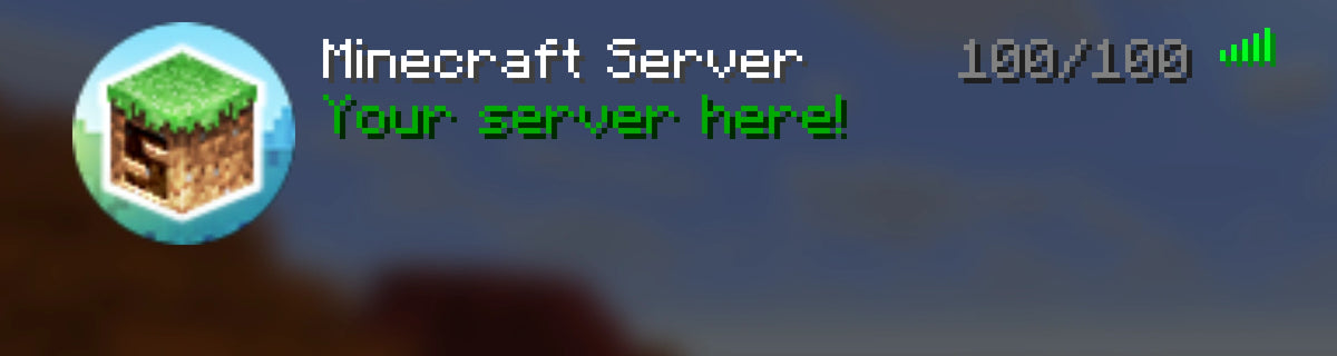 Biome Minecraft server icon, shown in the multiplayer server list