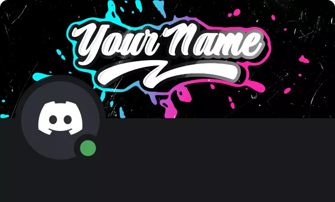 Animated Color Spill Blue and Pink Discord profile banner with personalized name