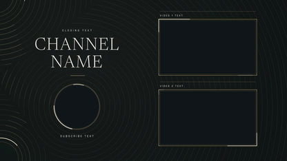 Continuum dark YouTube end screen with two video spaces, channel name and subscribe space