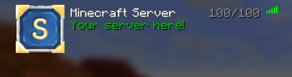 Crafted Minecraft server icon, blue, shown in the multiplayer server list