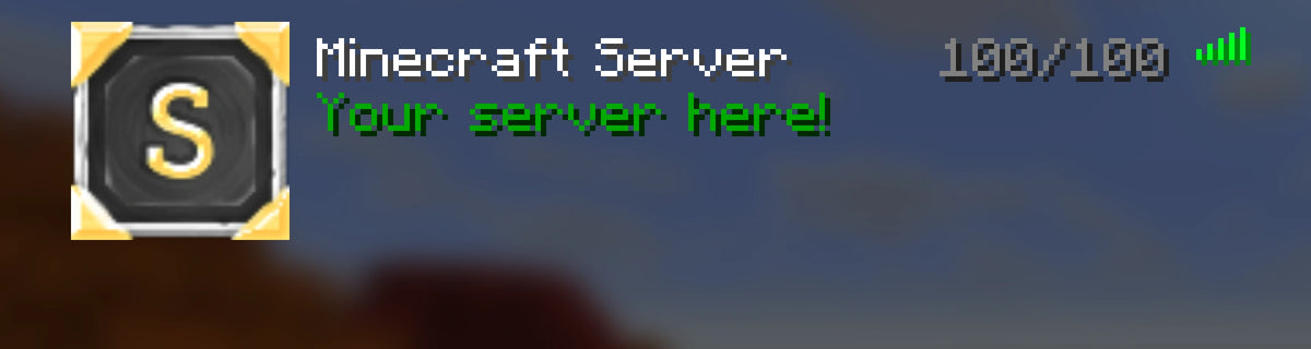 Crafted Minecraft server icon, gray, shown in the multiplayer server list