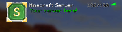 Crafted Minecraft server icon, green, shown in the multiplayer server list