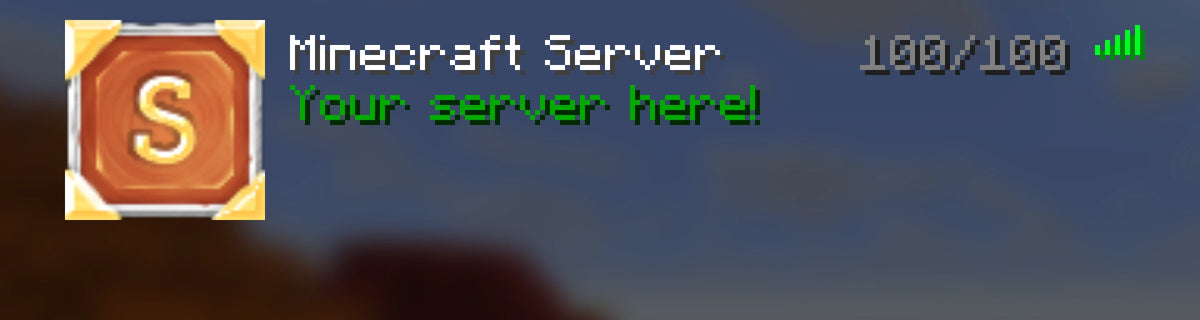 Crafted Minecraft server icon, orange, shown in the multiplayer server list