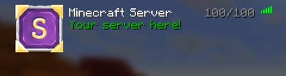 Crafted Minecraft server icon, purple, shown in the multiplayer server list