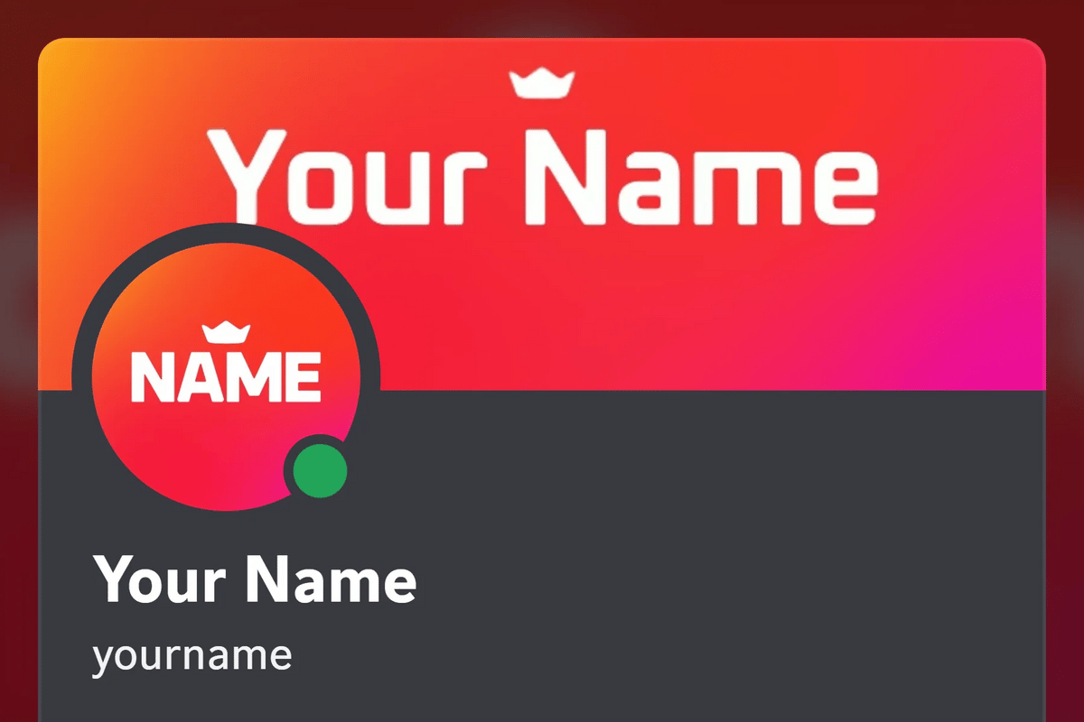 Animated Crown Discord profile banner with the matching PFP, shown on a Discord profile