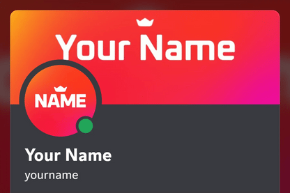 Animated Crown Discord profile banner with the matching PFP, shown on a Discord profile