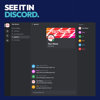 Crown Discord bundle shown in a Discord server with the matching server icon and profile