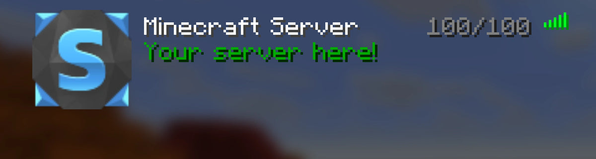 Crystal Minecraft server icon, blue, shown in the multiplayer server list