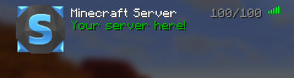 Crystal Minecraft server icon, blue, shown in the multiplayer server list
