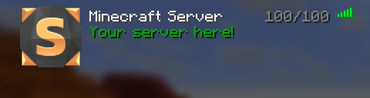Crystal Minecraft server icon, gold, shown in the multiplayer server list