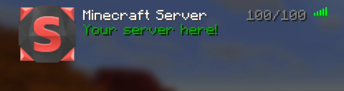 Crystal Minecraft server icon, red, shown in the multiplayer server list