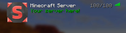 Crystal Minecraft server icon, red, shown in the multiplayer server list