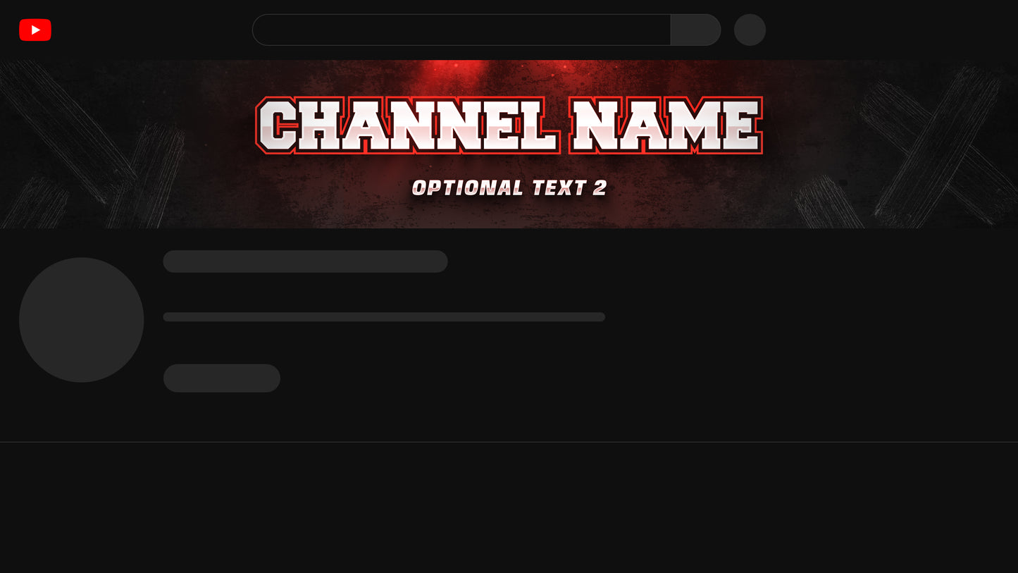 Gaming YouTube banner template red