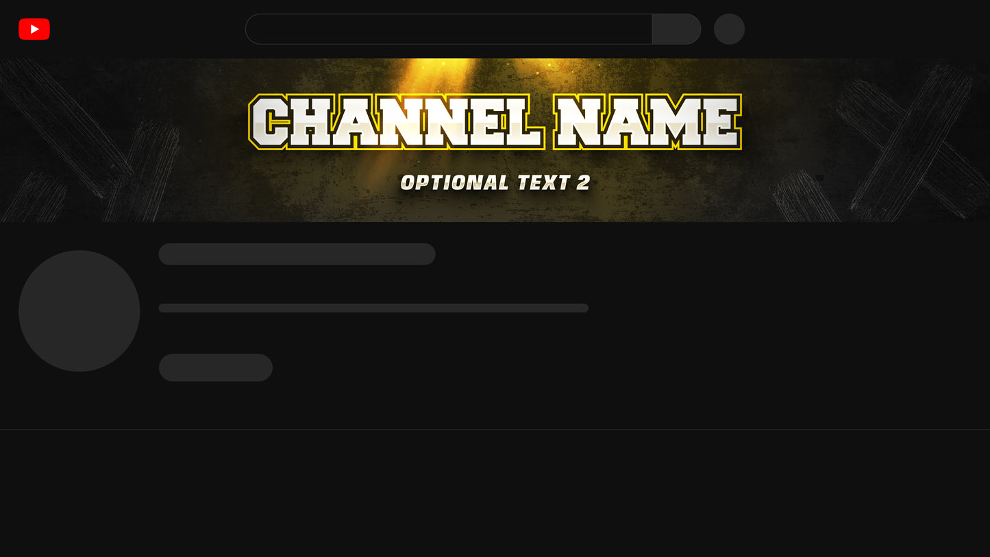 Gaming YouTube banner template yellow
