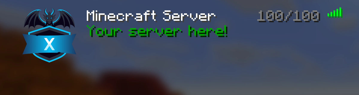 Blue Ender Server Icon shown in a high-resolution Minecraft server-list preview