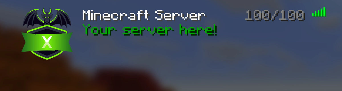Green Ender Server Icon shown in a high-resolution Minecraft server-list preview