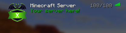 Green Ender Server Icon shown in a high-resolution Minecraft server-list preview