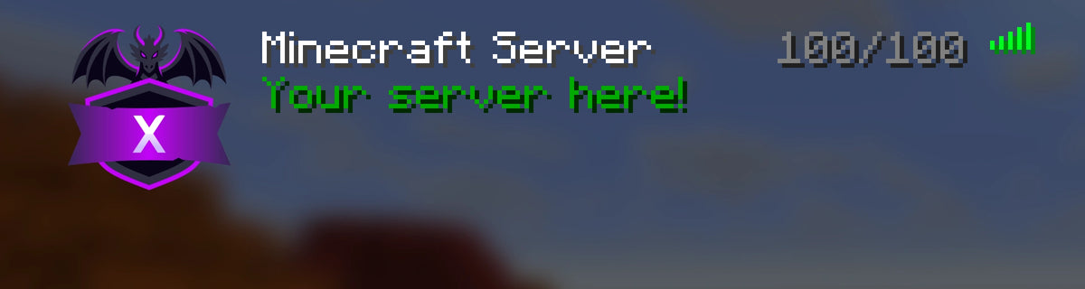 Purple Ender Server Icon shown in a high-resolution Minecraft server-list preview