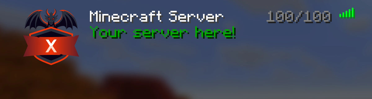 Red Ender Server Icon shown in a high-resolution Minecraft server-list preview