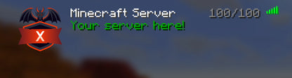 Red Ender Server Icon shown in a high-resolution Minecraft server-list preview