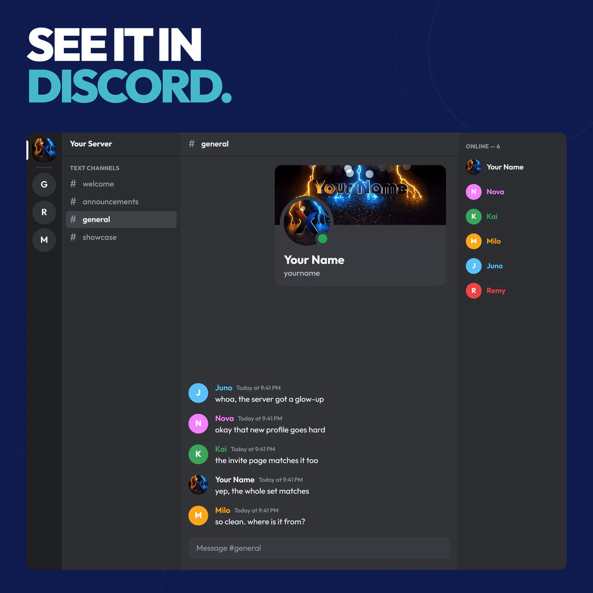 Energy Discord bundle shown in a Discord server with the matching server icon and profile
