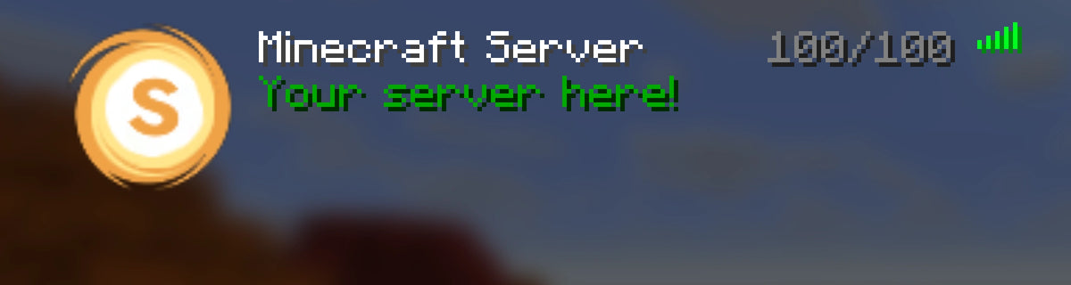 Fireball Minecraft server icon, yellow, shown in the multiplayer server list