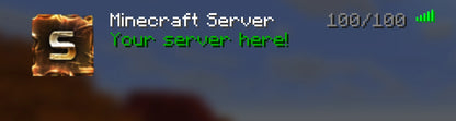 Forge Minecraft server icon, gold, shown in the multiplayer server list