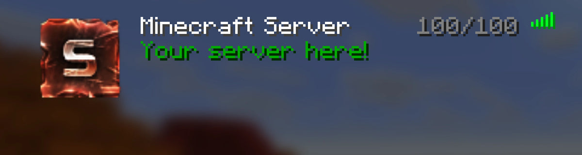 Forge Minecraft server icon, orange, shown in the multiplayer server list