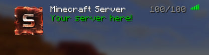 Forge Minecraft server icon, orange, shown in the multiplayer server list