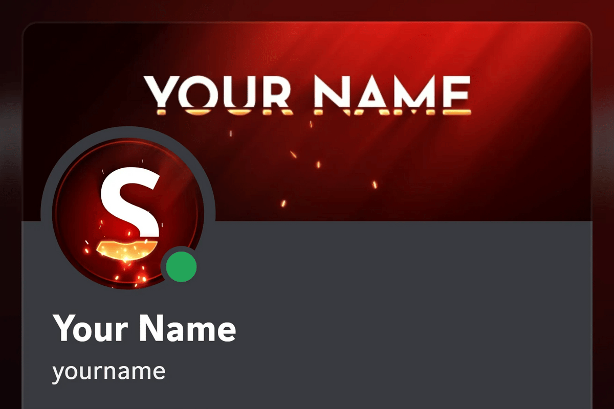 Animated Fuego Discord profile banner with the matching PFP, shown on a Discord profile