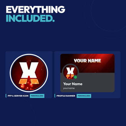 Everything included in the Fuego Discord Profile Bundle: PFP & server icon and profile banner