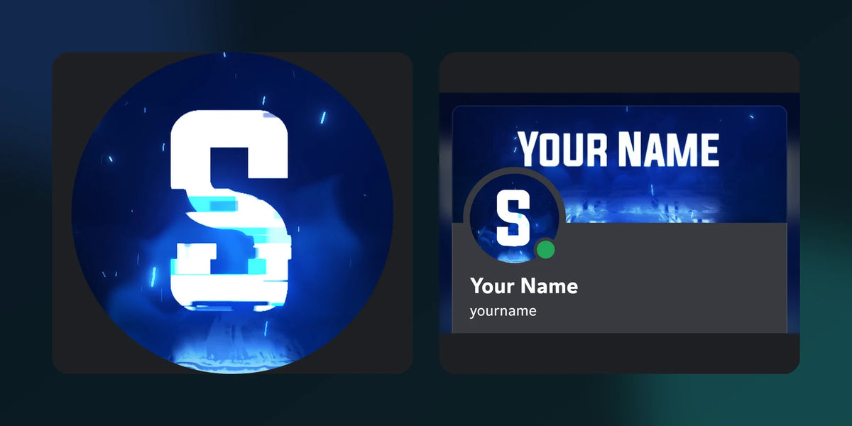 Matching Glitch Discord PFP and profile banner displayed side by side